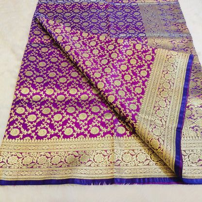 Violet Bridal Wedding Banarasi Saree Vivahasilks