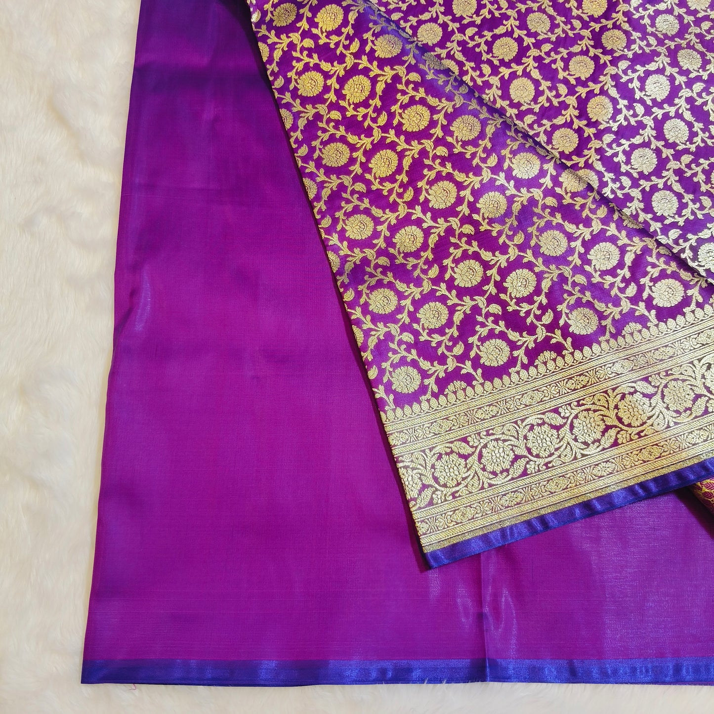 Violet Bridal Wedding Banarasi Saree
