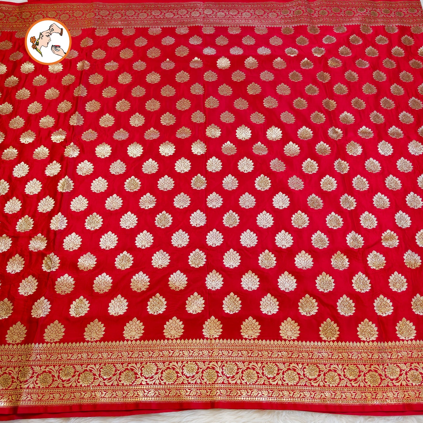 Red Bridal Pure Banarasi Partywear Saree with Zircon stones