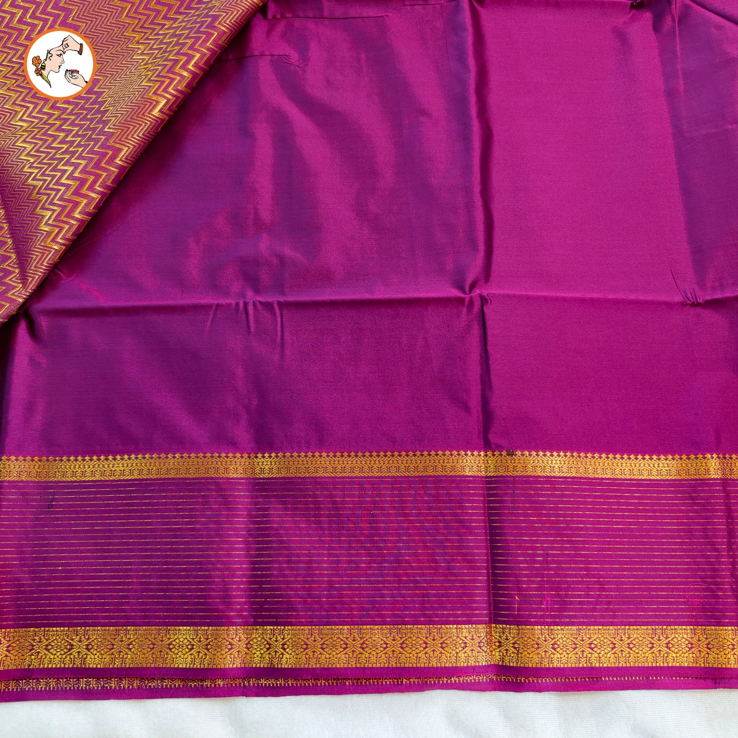 Dark blue with Purple Vairoosi border Soft Silk Saree