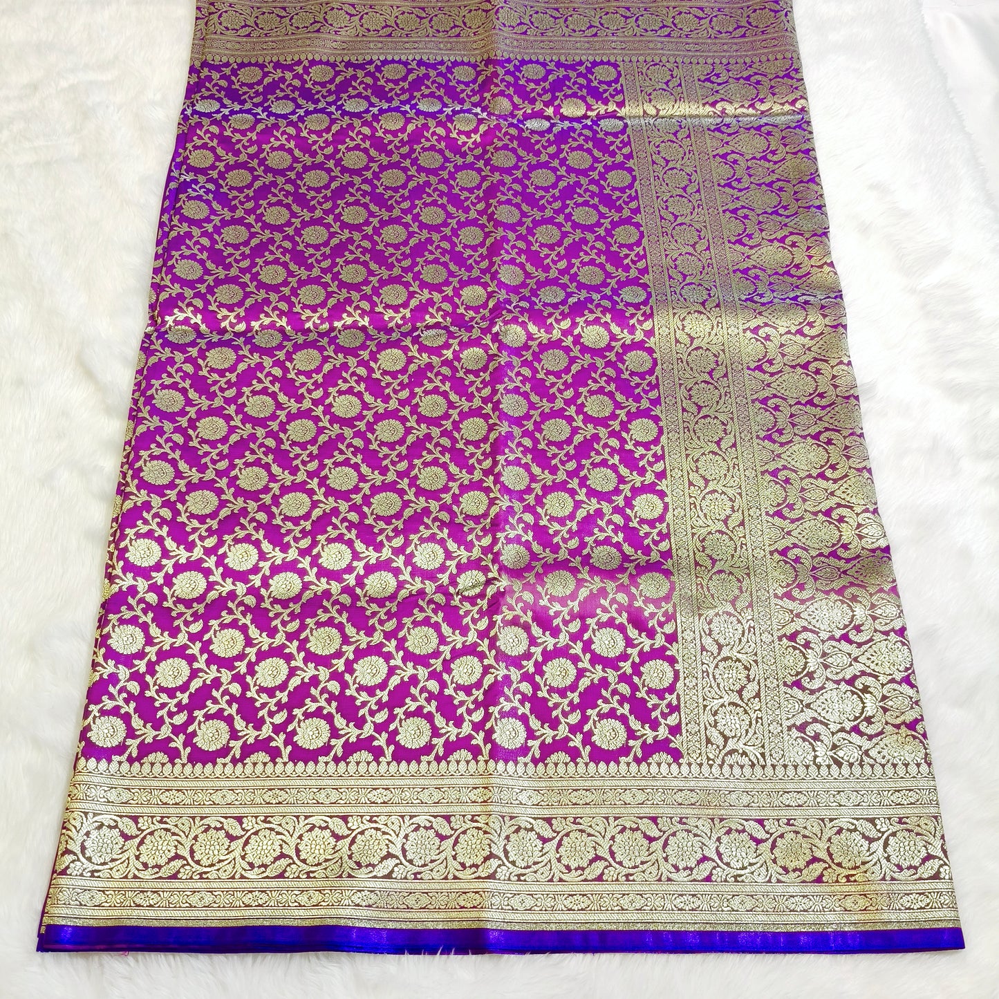 Violet Bridal Wedding Banarasi Saree