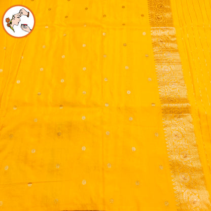 Yellow Peacock border Fancy Silk Saree