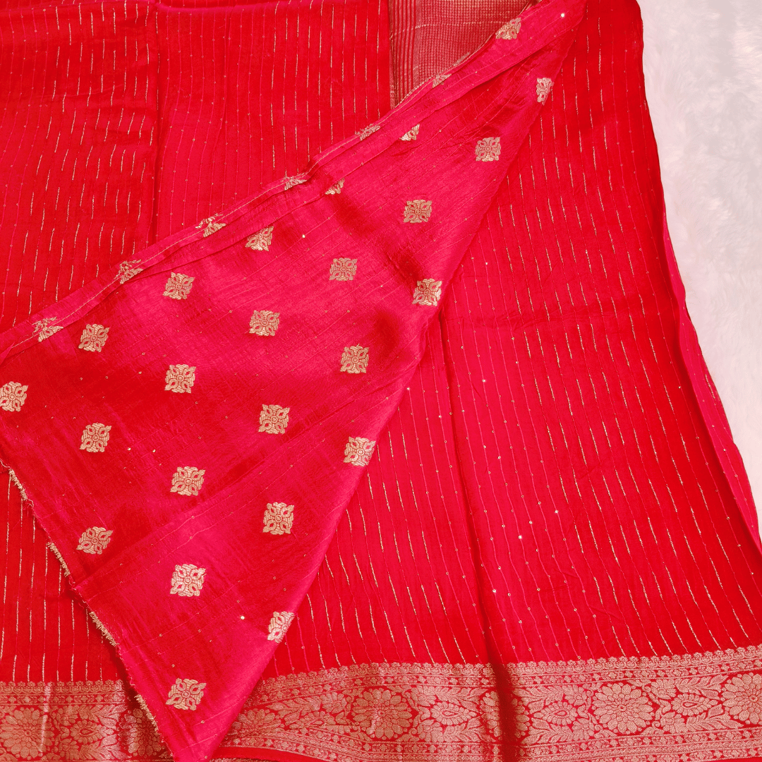 Red Fancy silk saree