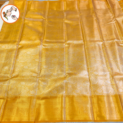Gold Kanchipuram Mix Bridal High Tissue Silk Saree