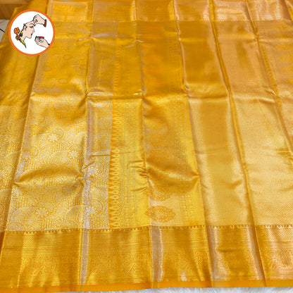 Gold Kanchipuram Mix Bridal High Tissue Silk Saree