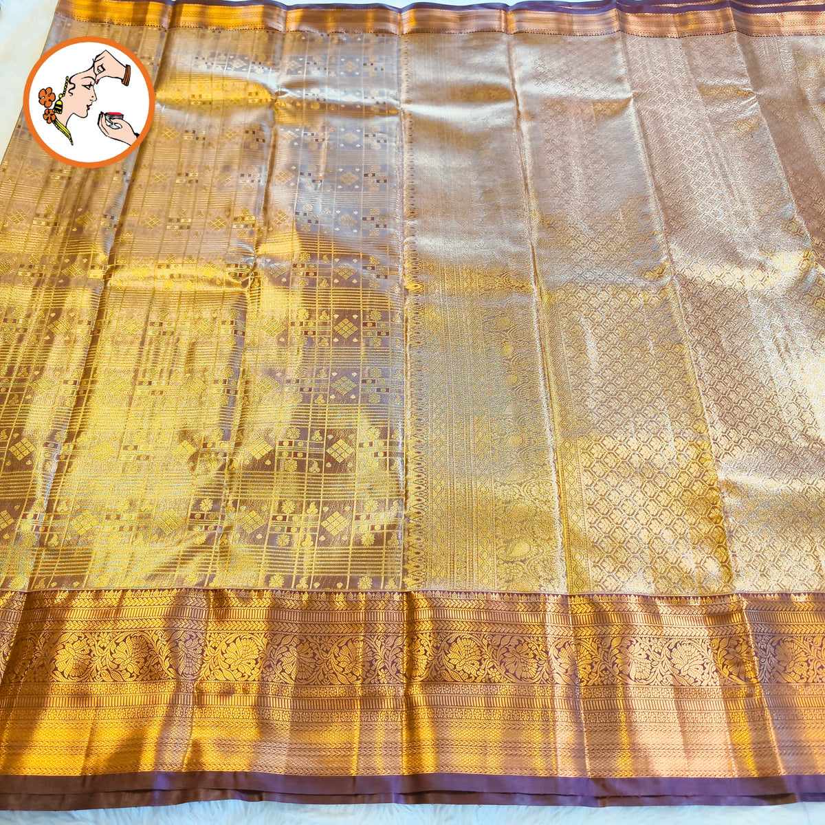 Coffee Brown (Arakku) colour Gold zari Kanchipuram High Tissue Bridal Silk Saree