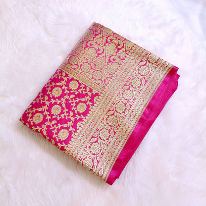 Pink Bridal Wedding Banarasi Saree Vivahasilks