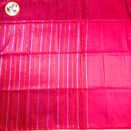 Pink Vertical stripes Handloom Cotton Casual Saree