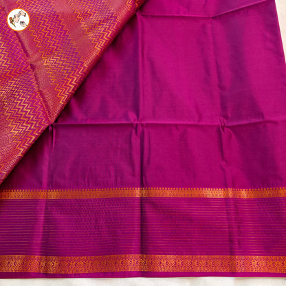 Lavender with Purple Vairoosi border Soft Silk Saree