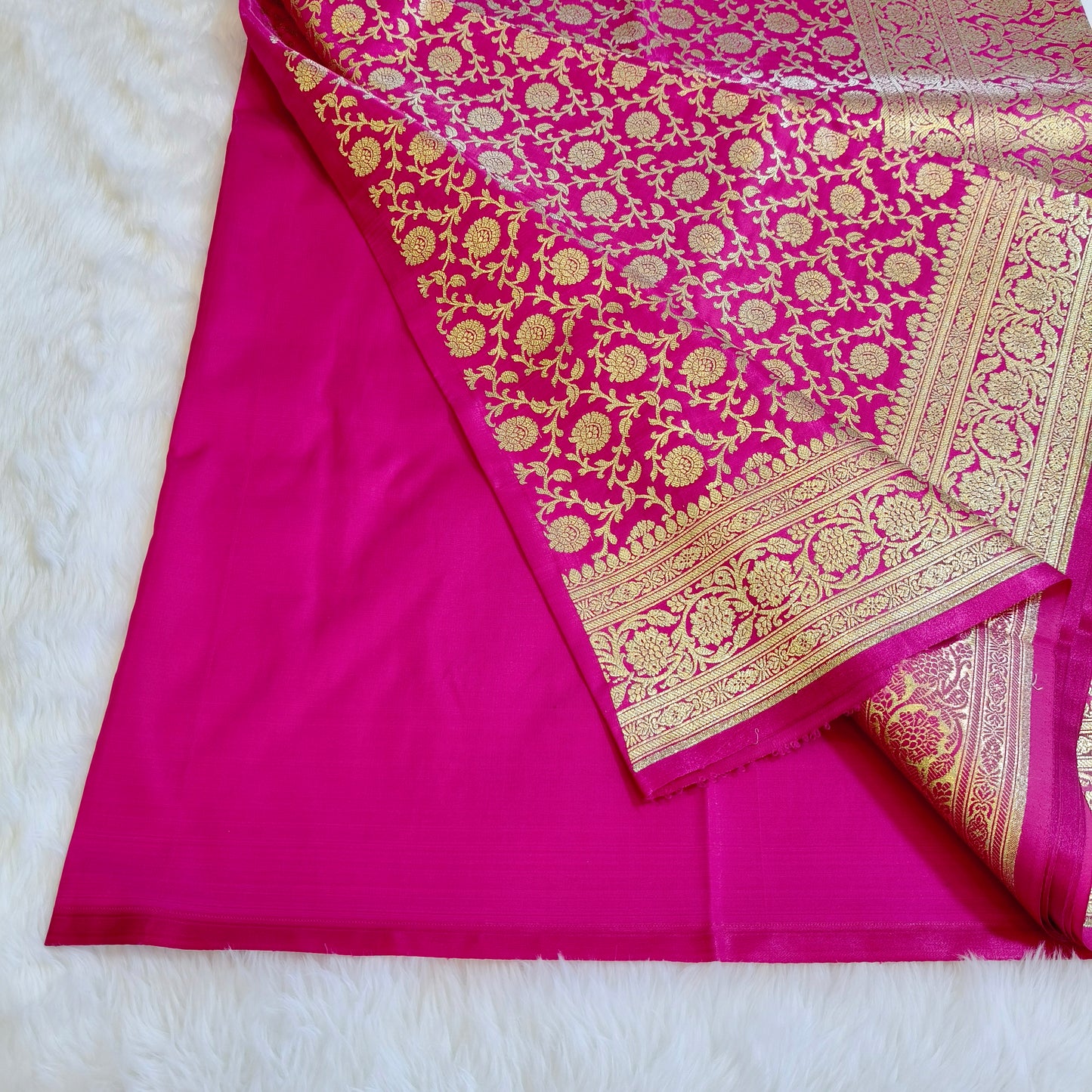 Pink Bridal Wedding Banarasi Saree
