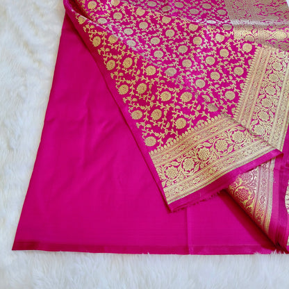 Pink Bridal Wedding Banarasi Saree Vivahasilks