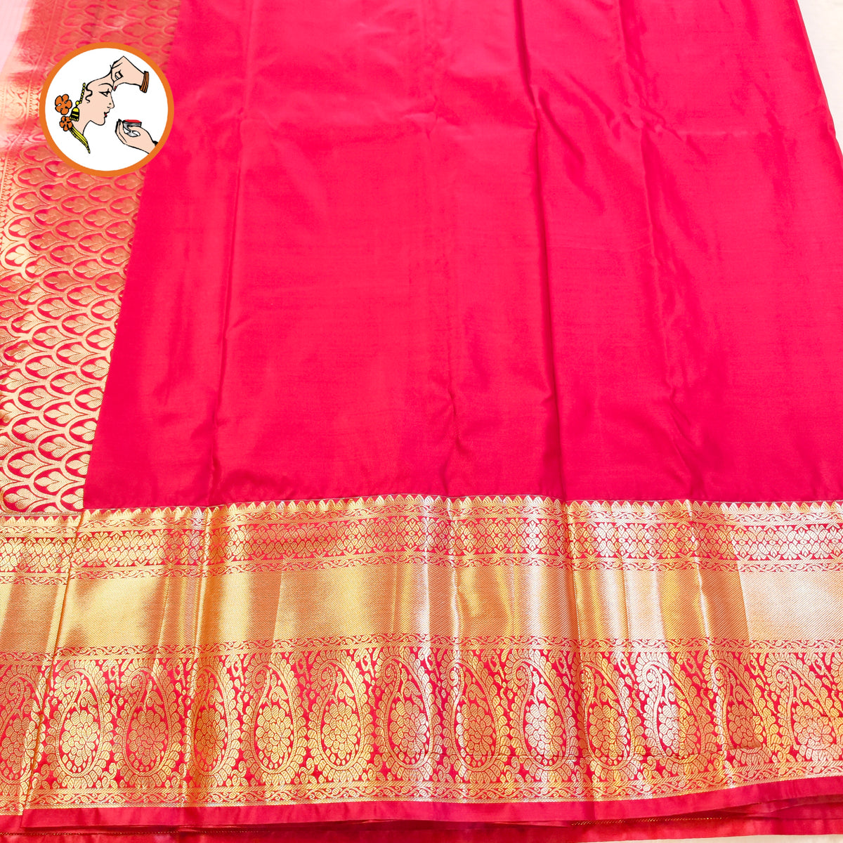 Lotus Pink with Maroon border Podikattam Kanchipuram Mix SIlk Saree