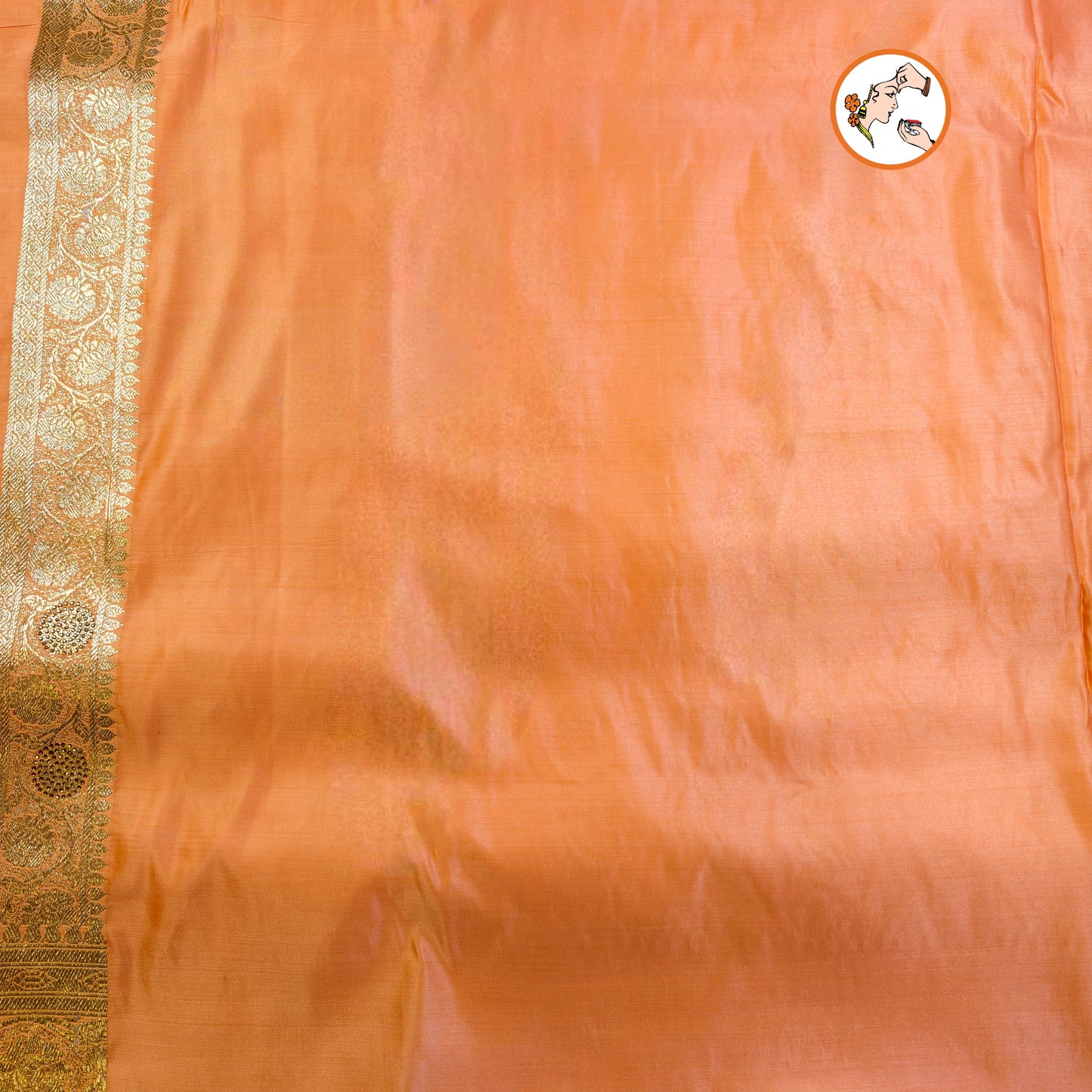 Peach Bridal Pure Banarasi Partywear Saree with Zirocn Stones