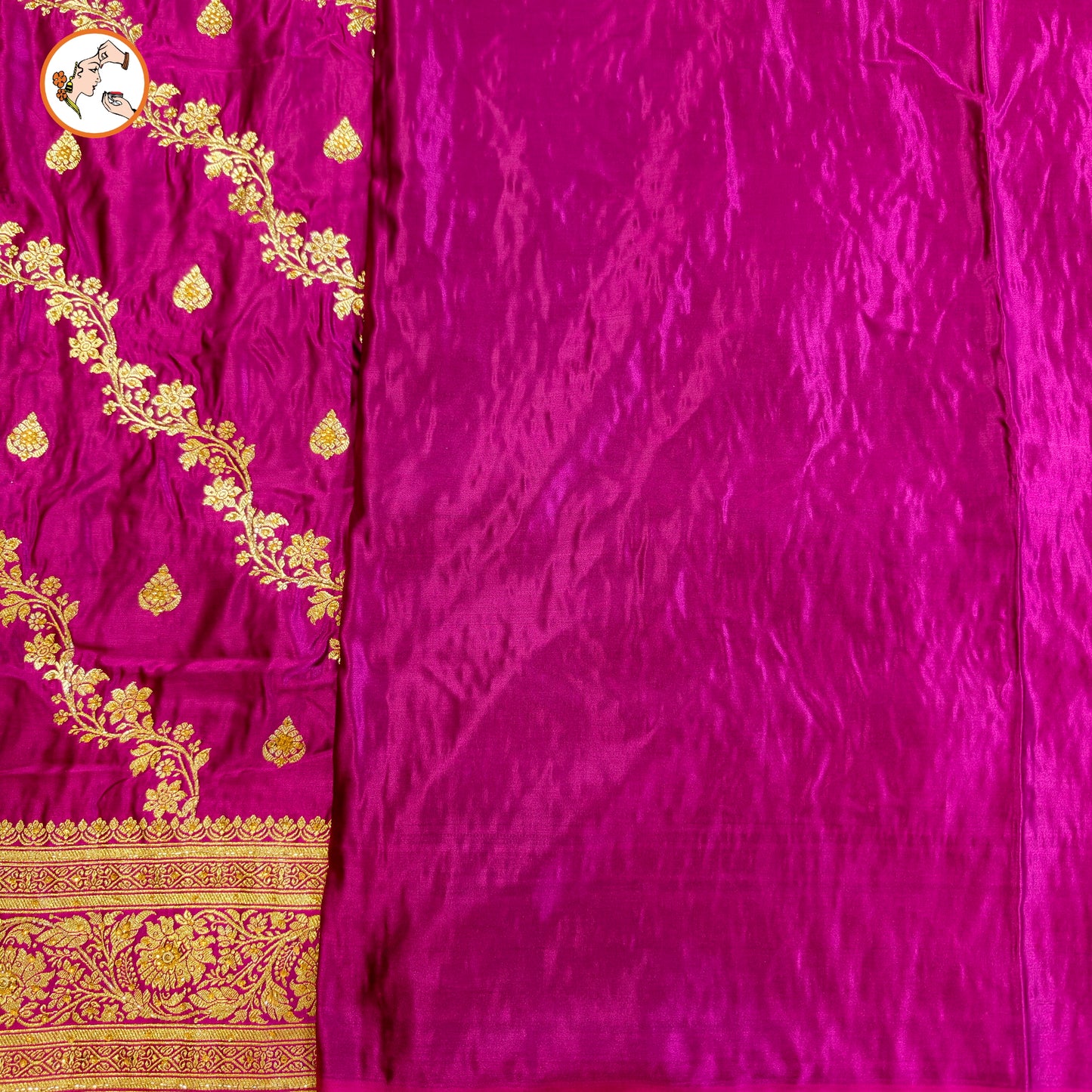 Purple floral Jaal design Pure Banarasi Silk Partywear Saree