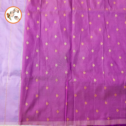 Lavender colour Traditional Paithani Soft Silk Saree