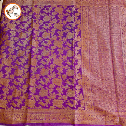Purple Khaddi Banarasi Designer Saree