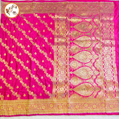 Ranipink floral Jaal design Pure Banarasi Silk Partywear Saree