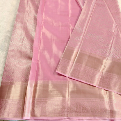 Lotus Pink High Tissue Kanchipuram Mix Silk Saree Vivahasilks