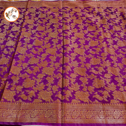 Purple Khaddi Banarasi Designer Saree