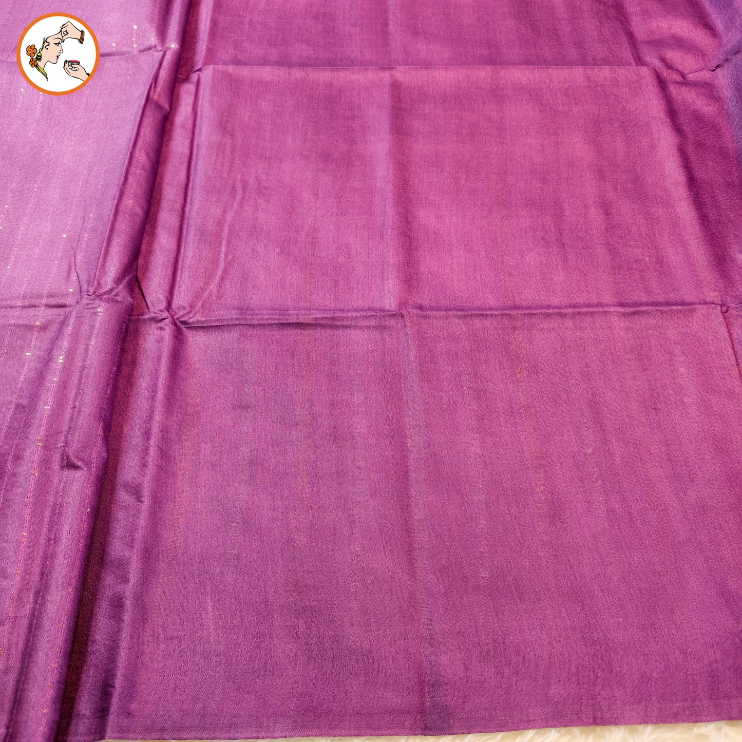 Lavender Vertical stripes Handloom Cotton Casual Saree