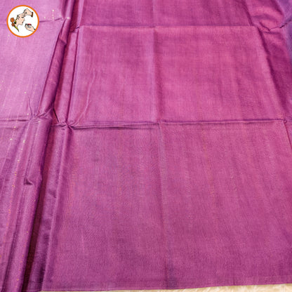 Lavender Vertical stripes Handloom Cotton Casual Saree