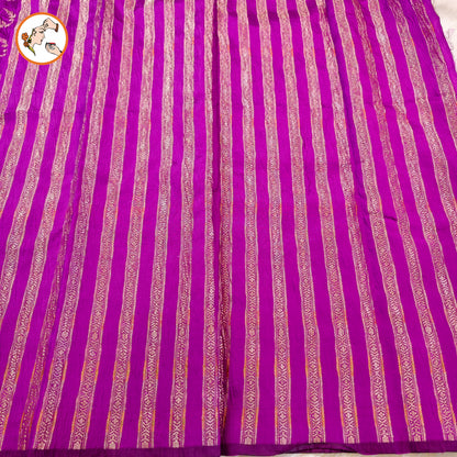 Magenta/Purple Meenakari weaving Banarasi Crush Saree