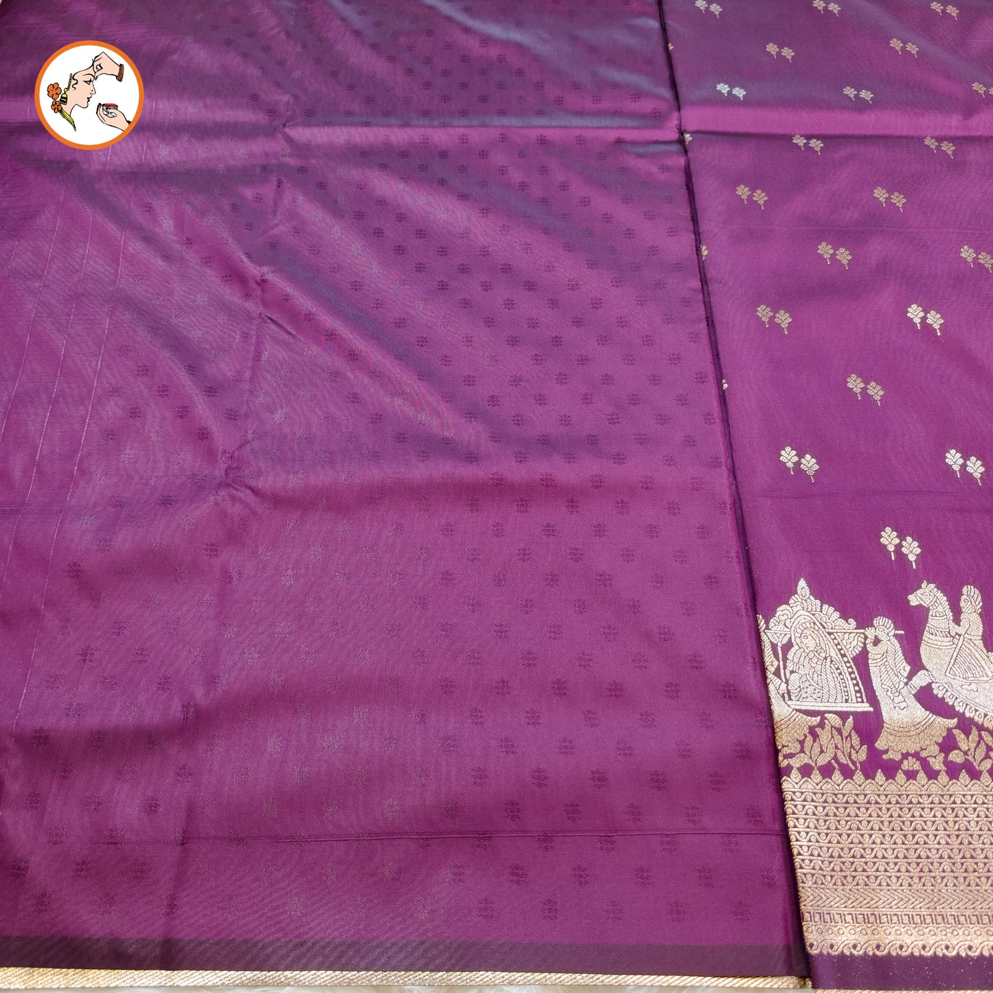 Wine colour Pallakku Banarasi Soft Silk Saree