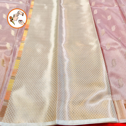 Pink Paithani border Kota Tissue Fancy Silk Saree