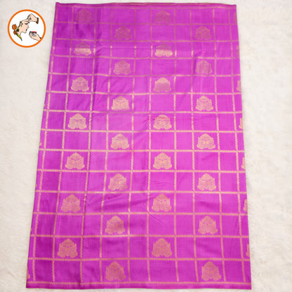 Lavender borderless Chariot butta Vintage checks Georgette Silk Saree
