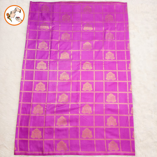 Lavender borderless Chariot butta Vintage checks Georgette Silk Saree