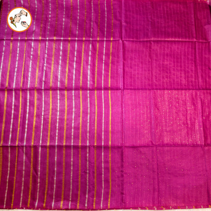 Wine Purple Vertical stripes Handloom Cotton Casual Saree