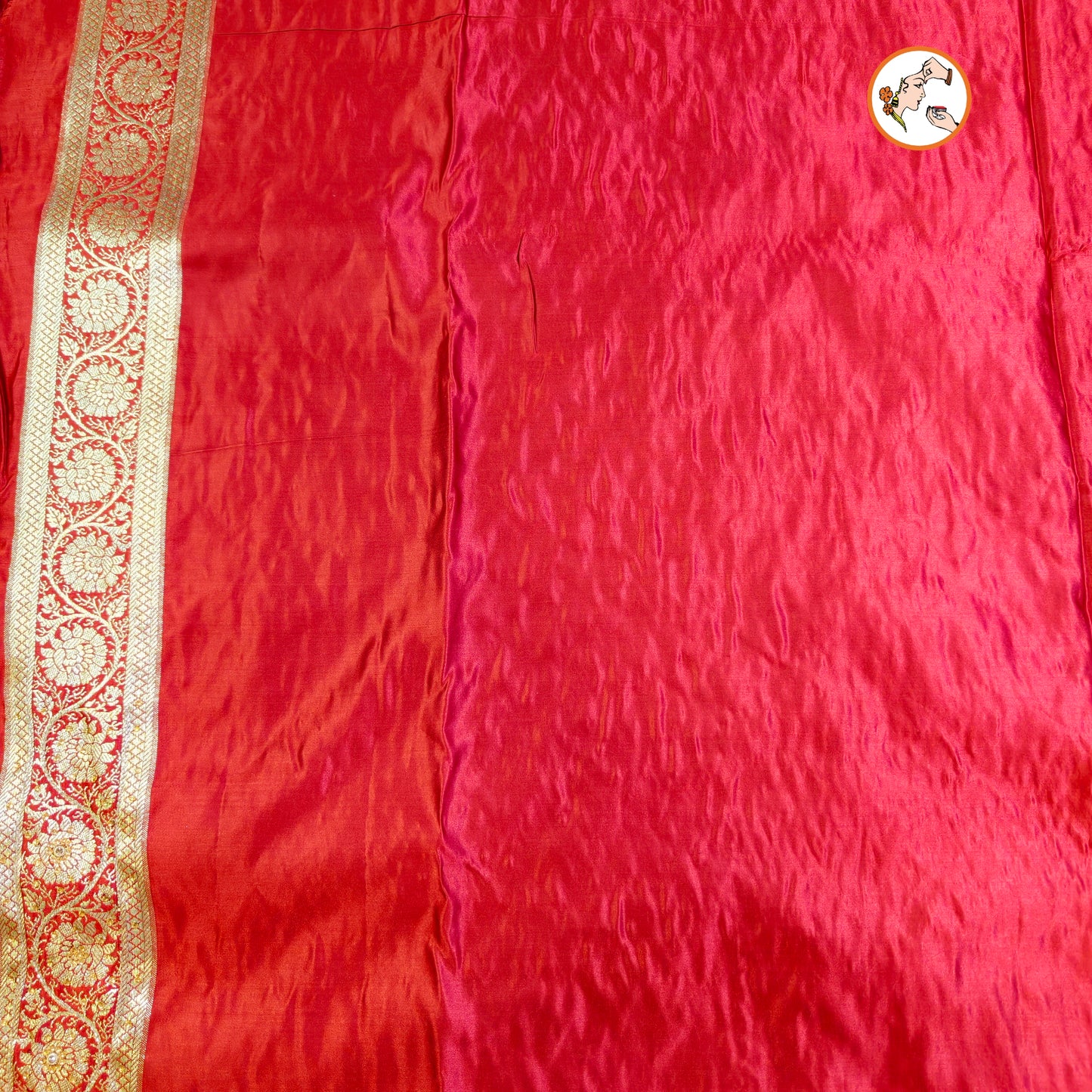 Red floral Jaal design Pure Banarasi Silk Partywear Saree