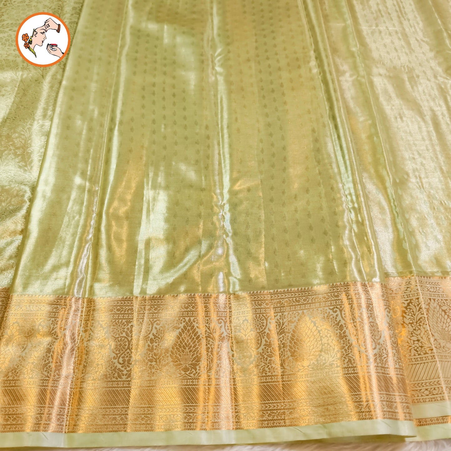 Pastel Green high Tissue Kanchipuram Semi Silk Saree