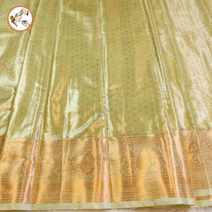 Pastel Green high Tissue Kanchipuram Semi Silk Saree