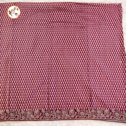 Purple colour Unique Pattern Raw Silk Designer Saree with embriodary work