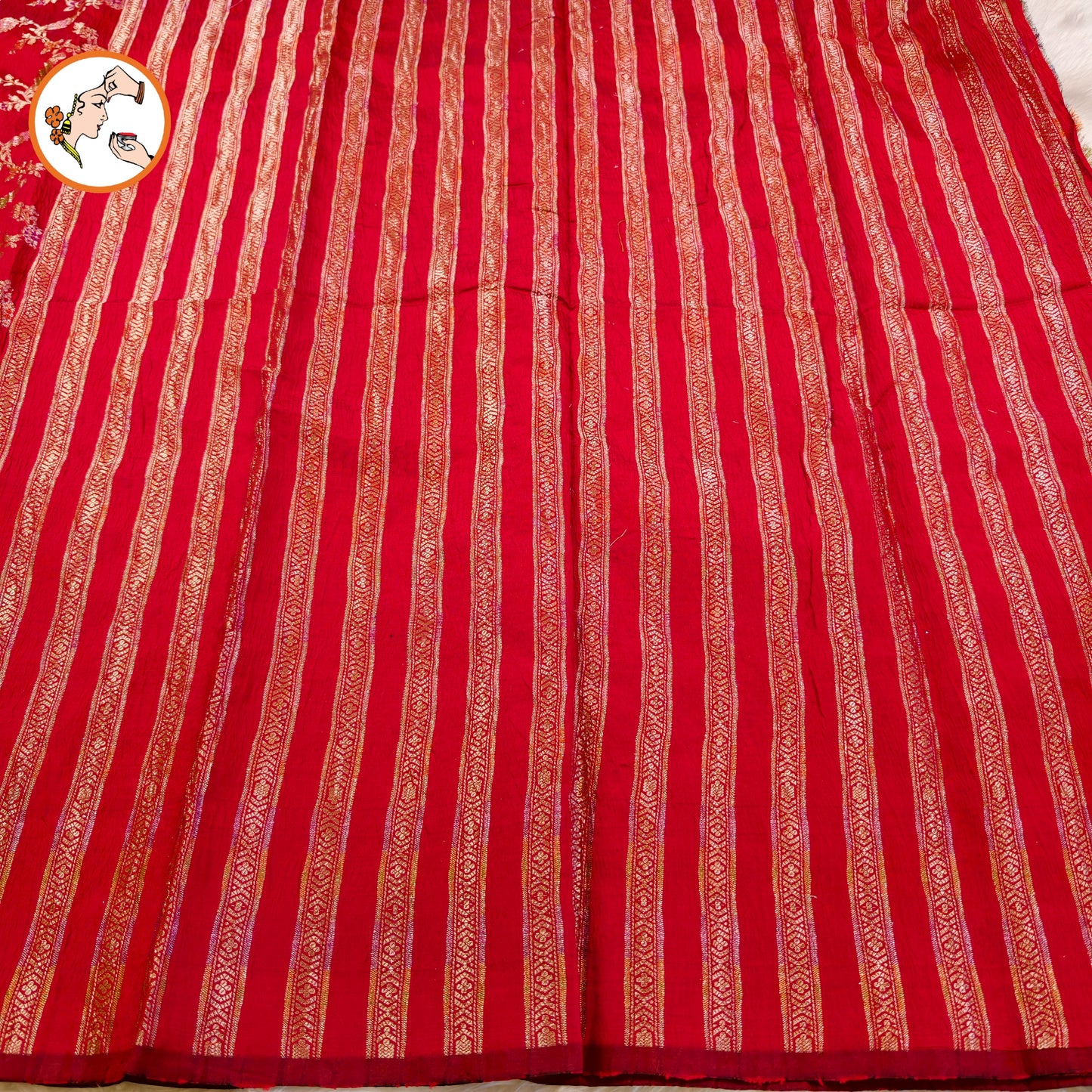 Red Meenakari weaving Banarasi Crush Saree