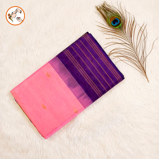 Soft Pink Traditional Pure Silk Cotton Saree