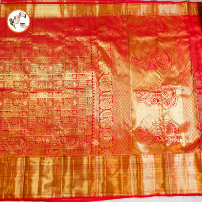Red Bridal Full  weaving Kanchipuram Semi Silk Saree