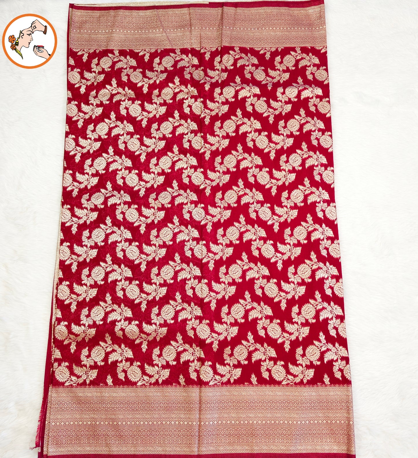 Maroon Jaal design Classic Pure Banarasi Silk Saree(Light Weight)