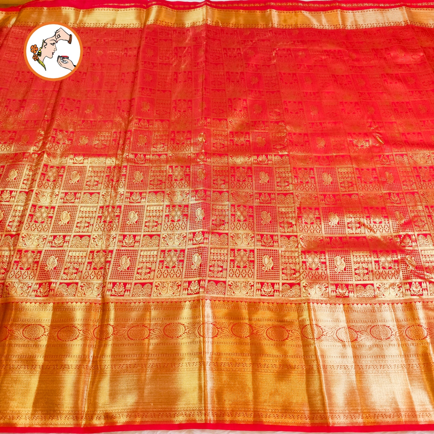 Red Bridal Full  weaving Kanchipuram Semi Silk Saree