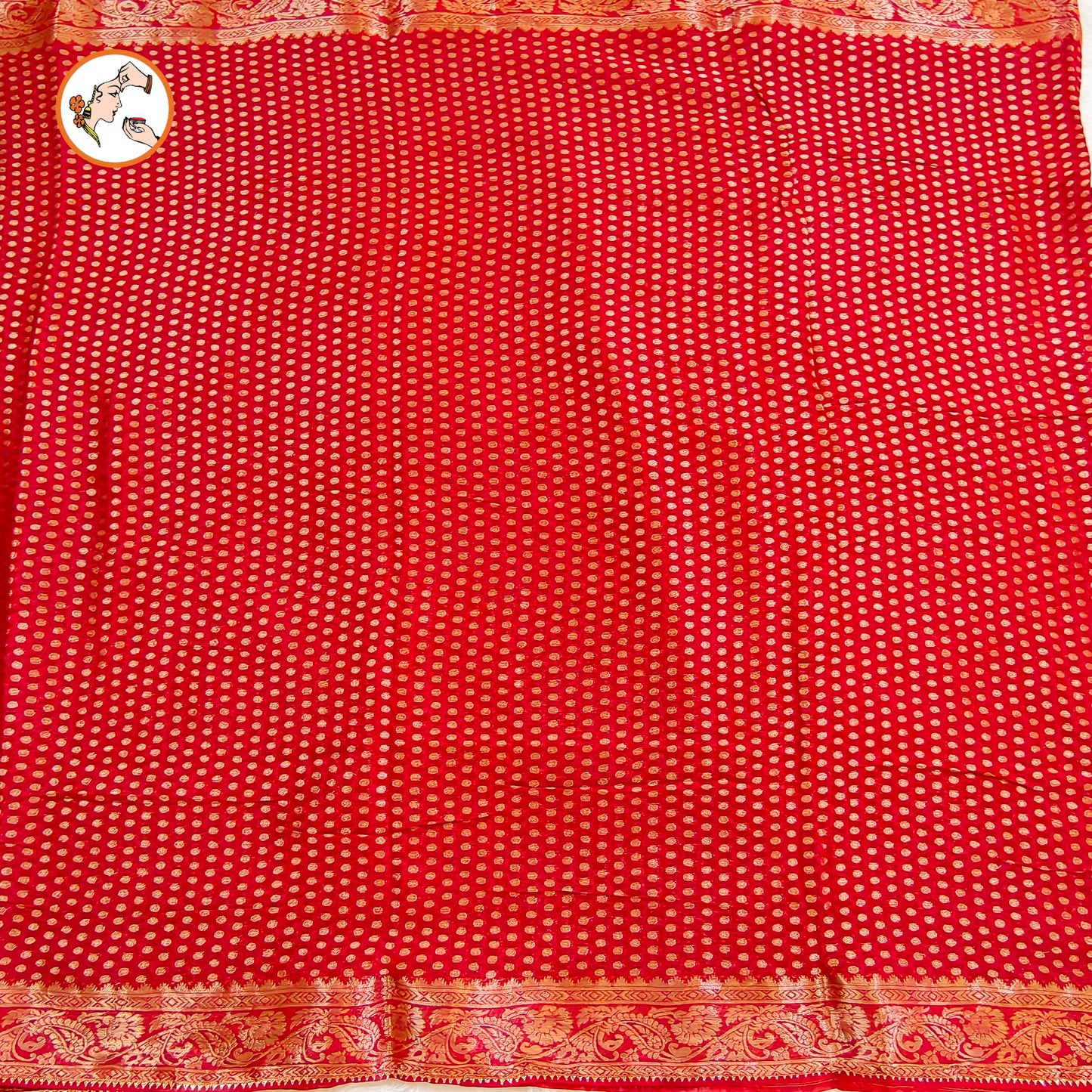 Red Pure Banarasi Georgette Partywear Saree