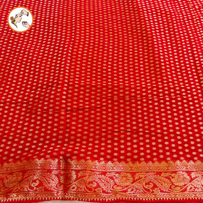Red Pure Banarasi Georgette Partywear Saree