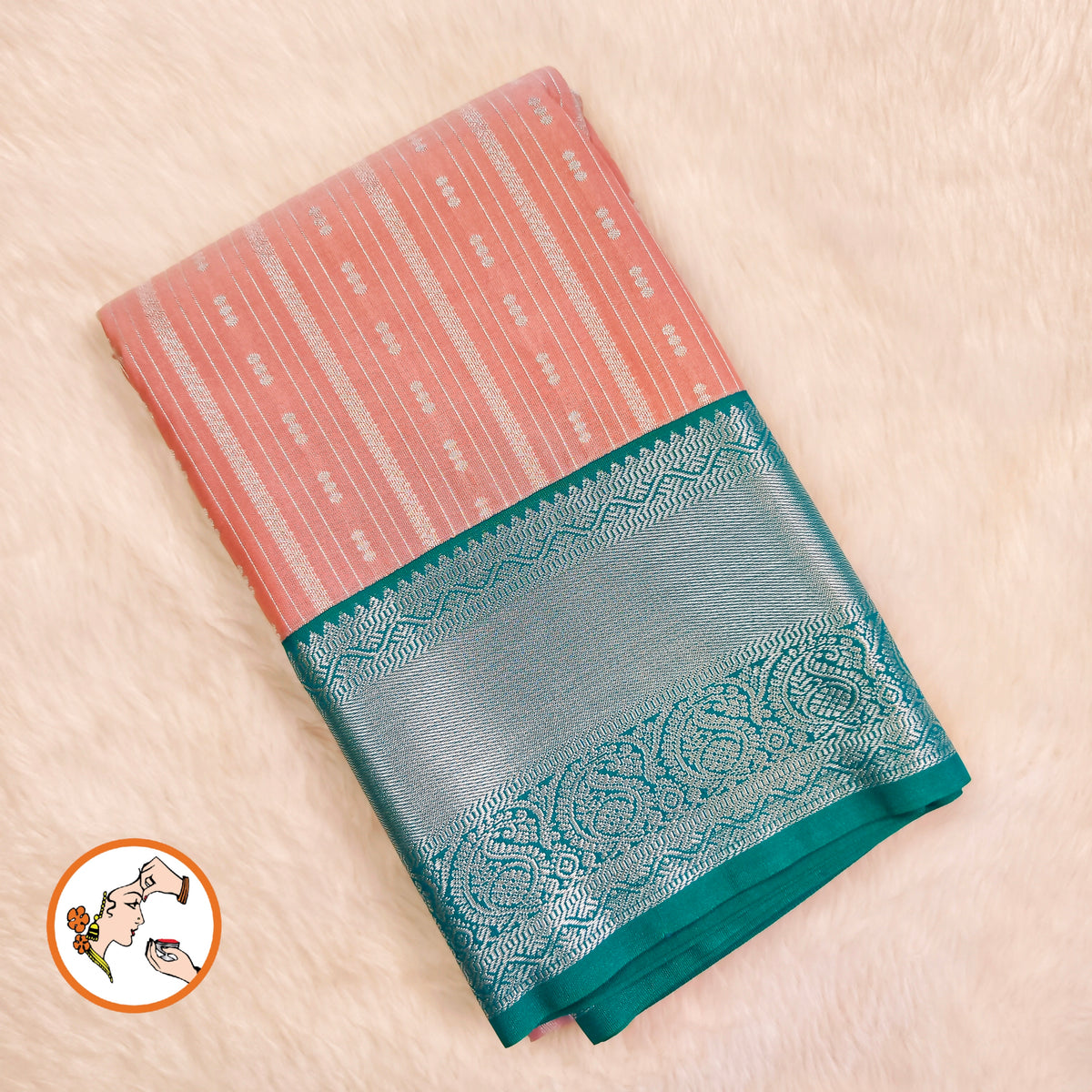 Dusty Rose/Dark Onion Pink Gold zari checked pattern(kattam) with Paisley motif & rettapetta border Kanchipuram Semi Silk Saree