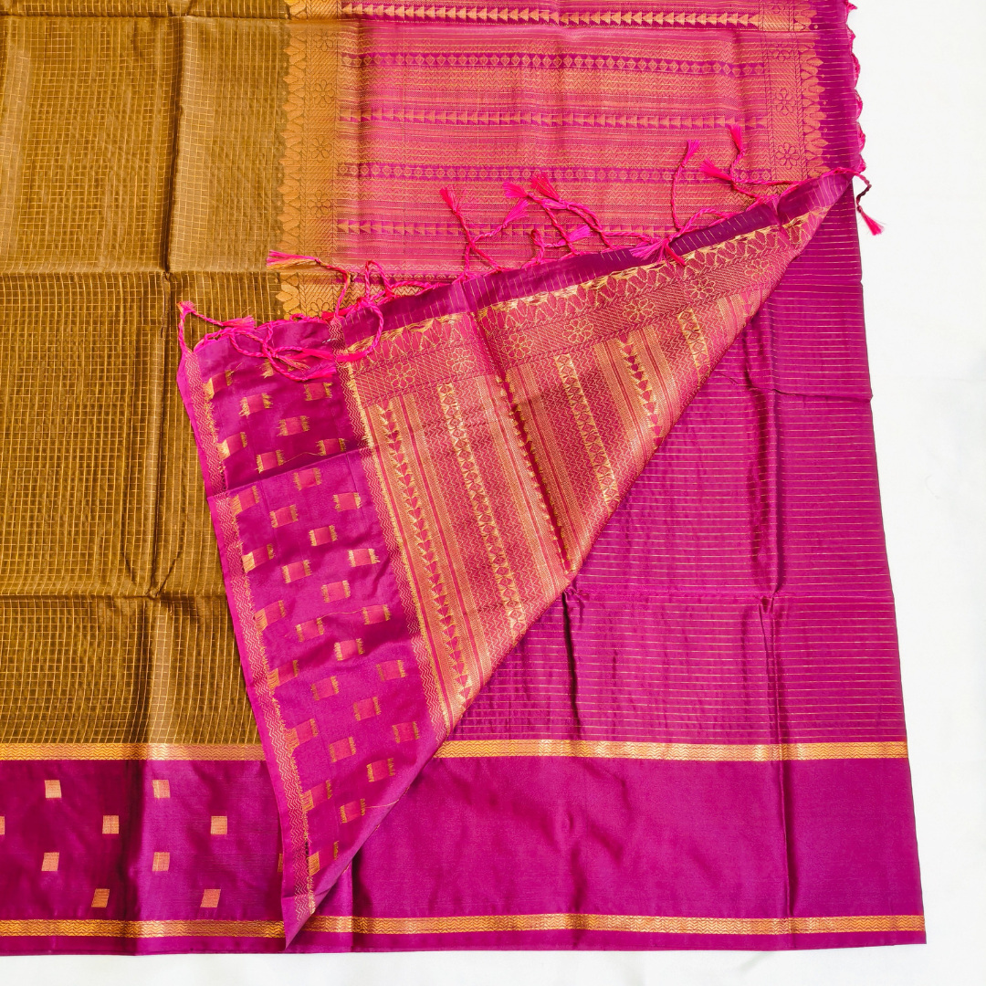 Brown purple combination Soft Silk