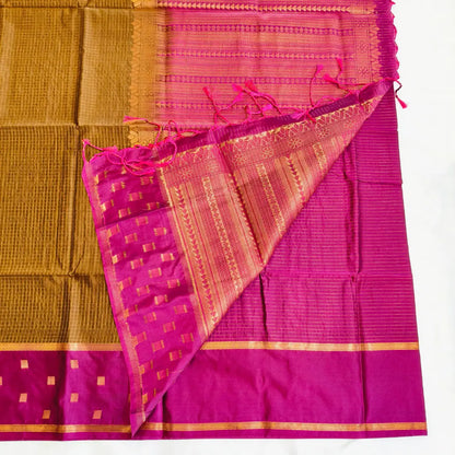 Brown purple combination Soft Silk Vivahasilks