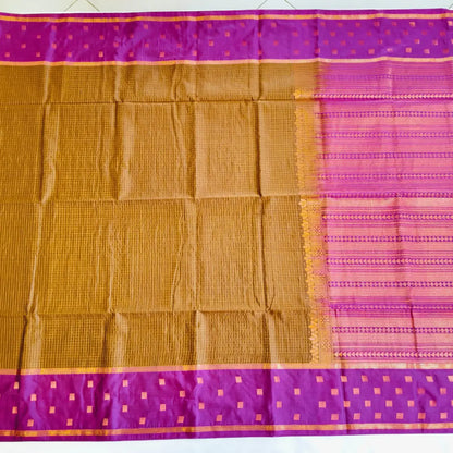 Brown purple combination Soft Silk Vivahasilks