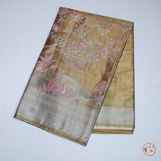 Honey Brown Kanchipuram Silk Saree
