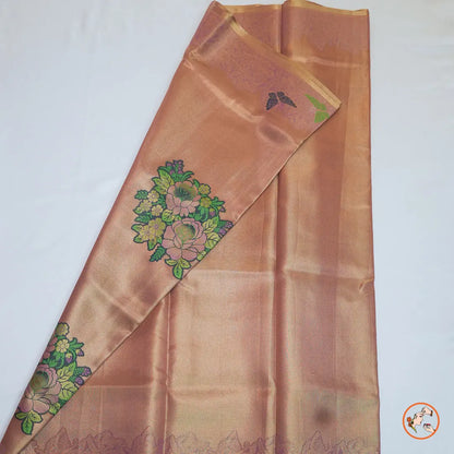 Brown with pink Shade Kanchipuram Silk Saree Vivahasilks