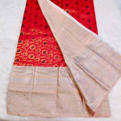 Red Border Kanchipuram Silk Saree Vivahasilks