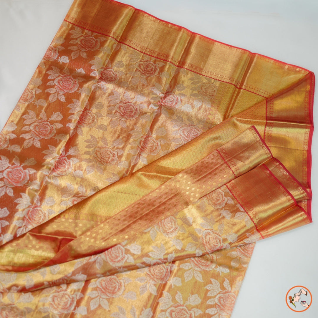 Orange Pure Kanchi Silk